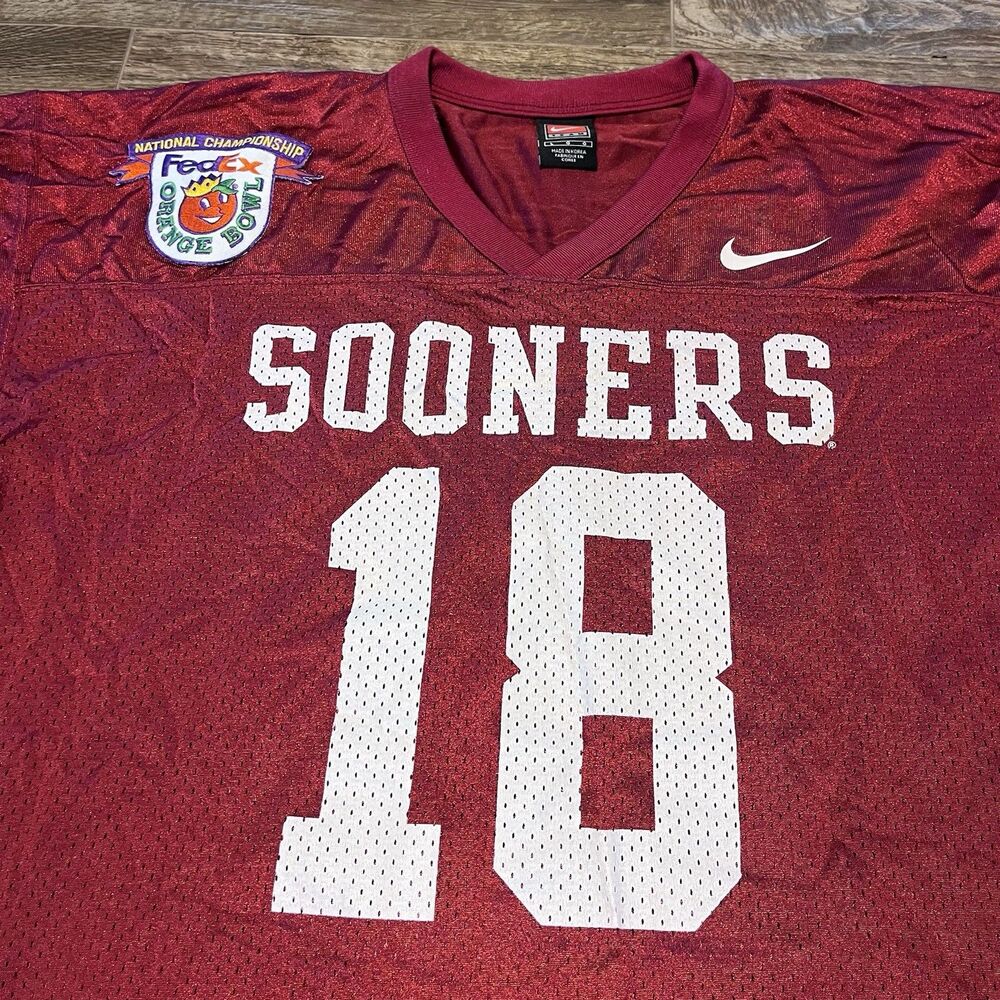 Vtg Nike Team OU Jersey L NCAA Oklahoma Sooners Football National Championship - Picture 3 of 9